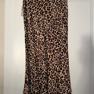 Anthropologie Animal Print Midi Skirt